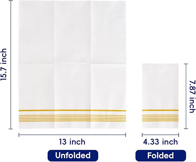 200 Pack Paper Napkins Guest Towels Disposable Premium Quality 3-ply Dinner - Image 7