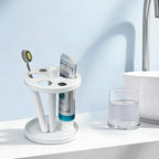 White Metal Toothbrush Holder – Countertop 4‑Toothbrush Organizer Set - Image 7