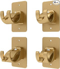 4 Pieces Self Adhesive Curtain Rod Bracket Universal Plastic Curtain Rod Holders by Wabboreq