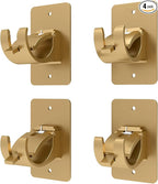 4 Pieces Self Adhesive Curtain Rod Bracket Universal Plastic Curtain Rod Holders by Wabboreq