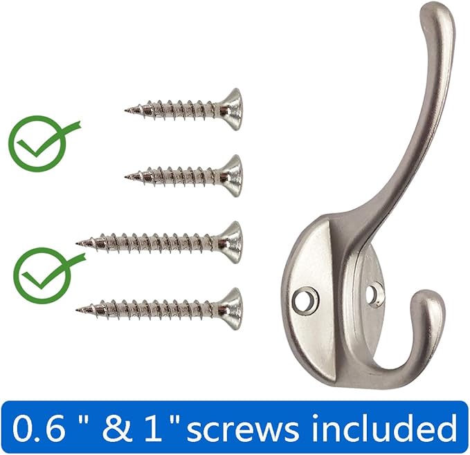 IBosins 10 Pack Dual Coat Hooks Wall Mounted - Image 2
