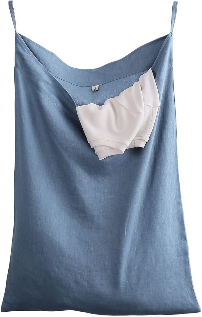 Amazhiyu Pure Linen Over The Door Laundry Hanging Hamper Bag by Amazhiyu