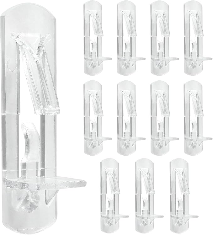 Biaungdo 12 Pcs Plastic Locking Shelf Support Pegs, 6.9mm Clear Cabinet Shelf by Biaungdo