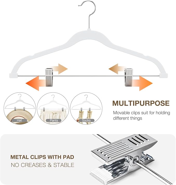 Korpai 36-Pack White Velvet Hangers - Image 3
