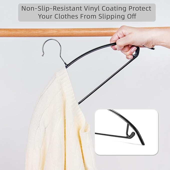 Nature Smile Non Slip PVC Coating Sweater Hangers, Dress Suit Coat Hangers - Image 3