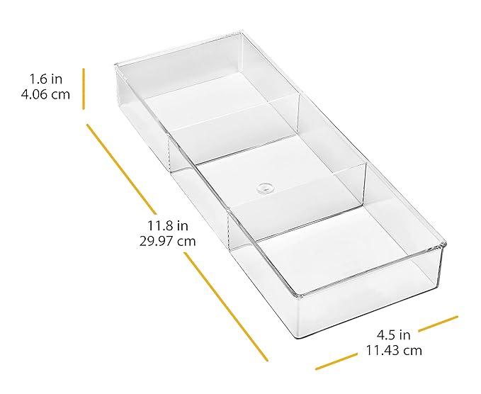 Whitmor 3 Section Small Easy Clean Clear Plastic Resin Drawer Organizer - Image 3