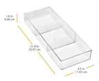 Whitmor 3 Section Small Easy Clean Clear Plastic Resin Drawer Organizer - Image 3