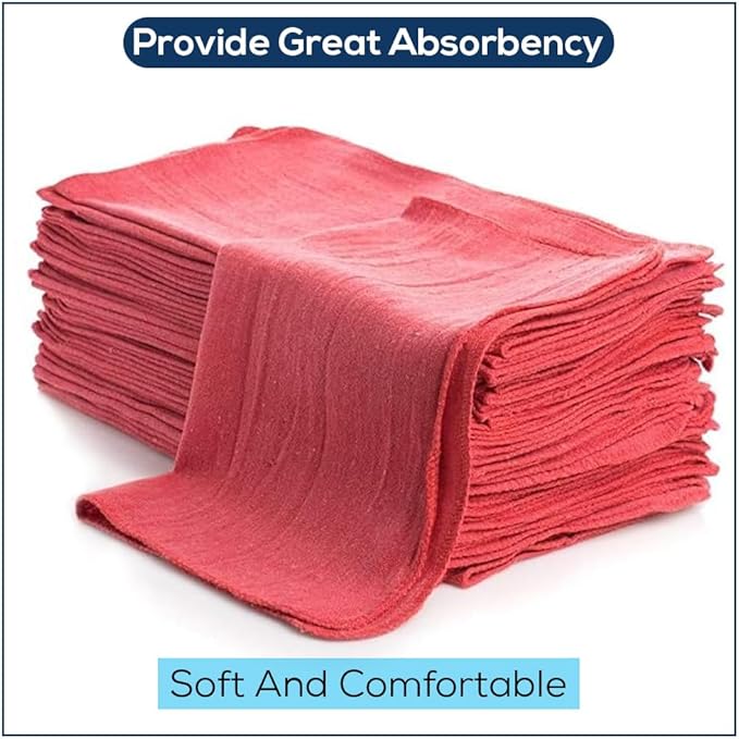 Simpli-Magic Cotton Shop Towels 14"x12" – Reusable Cleaning Shop Rags - Image 4
