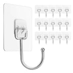 FACURY Large Adhesive Hooks 22Ib, Waterproof and Rustproof Wall Hooks by FACURY