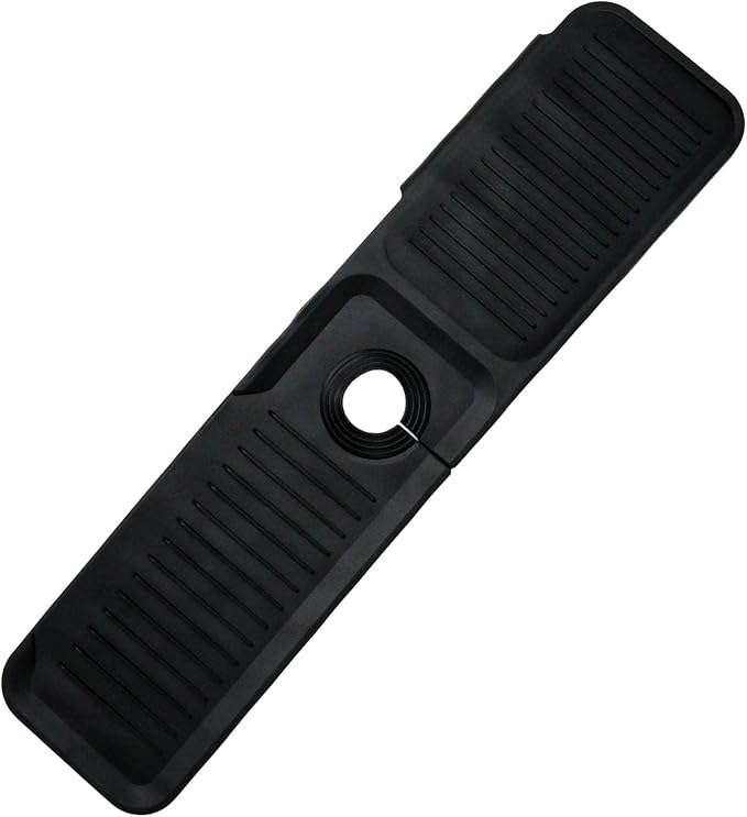 24 Inch Black Durable Faucet Mat, Silicone Kitchen Sink Splash Guard Behind by Unknown