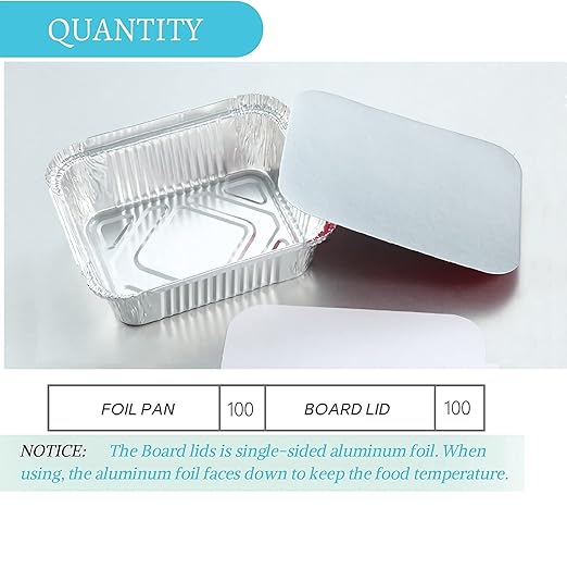100 Pack - Aluminum Pans with Lids -1LB, Foil Pans - to Go Food Containers - Image 2
