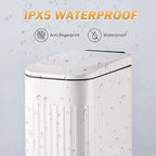 Slim Bathroom Trash Can with Lid Soft Close, Stainless Steel Garbage Can Step - Image 4