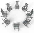 Oversized Rocking Chair Set of 8, Outdoor Rocking Chair for Adults, All Weather Resistant Porch Rocker for Lawn Garden, Grey by THOEOE