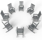 Oversized Rocking Chair Set of 8, Outdoor Rocking Chair for Adults, All Weather Resistant Porch Rocker for Lawn Garden, Grey by THOEOE
