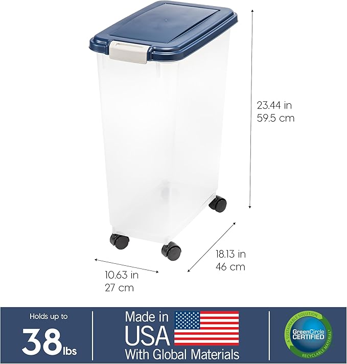 IRIS USA Airtight Dog Food Storage Container, Attachable Wheels, - Image 3