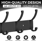 Coat Rack Wall Mount, 2 Pack Coat Hooks Hanger Wall Double Hook Rack Rail Towel - Image 3