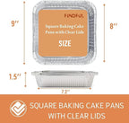 8x8 Aluminum Pans with Clear Plastic Lids - Image 2