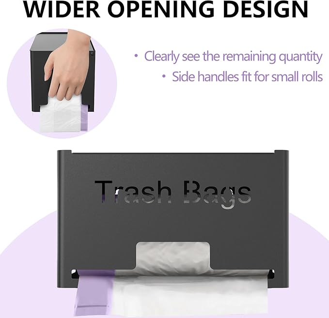 Extra Large Trash Bag Holder Dispenser, Metal Garbage Bag Dispenser Roll Holder - Image 5