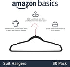 Amazon Basics Slim Velvet Non-Slip Space Saving Sturdy Suit Clothes Hangers - Image 2