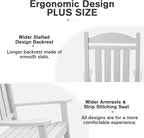 Devoko HDPE Rocking Chair Plastic Outdoor Indoor Patio Rocker Chair High Back All Weather Rocker for Patio Backyard Porch Garden (White) - Image 4