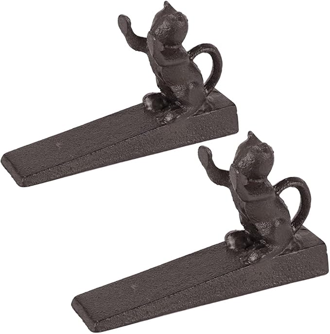 Door Stopper- 10015651-V1-Cast Iron Cat Scratching Door Stopper by YIANI