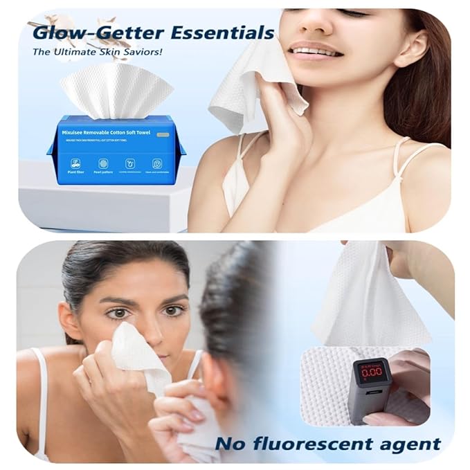 Disposable face towel, MIXUISEE thick and soft face towels, 100% cotton face - Image 7