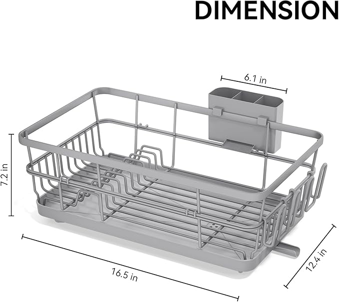 TOOLF Large Dish Drying Rack for Kitchen Counter, Kitchen Dish Racks - Image 8