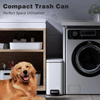 Slim Bathroom Trash Can with Lid Soft Close, 1.6 Gallon Stainless Steel Garbage - Image 6