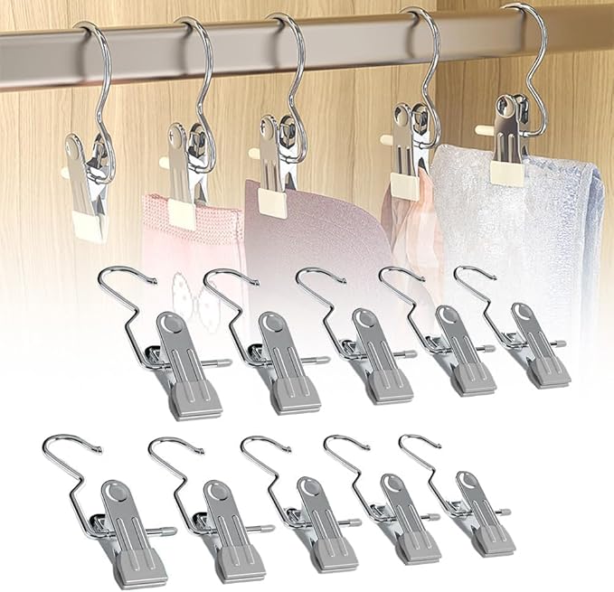 Space-Saving Stainless Steel Boot Hangers, Clips by Soputry