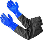 Chemical Resistant Nitrile Gloves Long Rubber Gloves Heavy Duty Long Gloves by Haiou