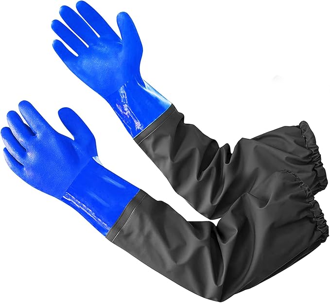 Chemical Resistant Nitrile Gloves Long Rubber Gloves Heavy Duty Long Gloves by Haiou