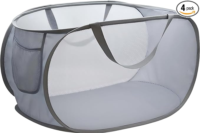 1 Pack Collapsible Laundry Baskets Popup Mesh Laundry Basket Durable Handles by Unknown