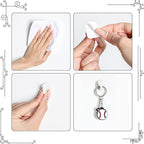 Jetec 60 Pieces White Adhesive Wall Hooks Reusable Seamless Hooks - Image 3