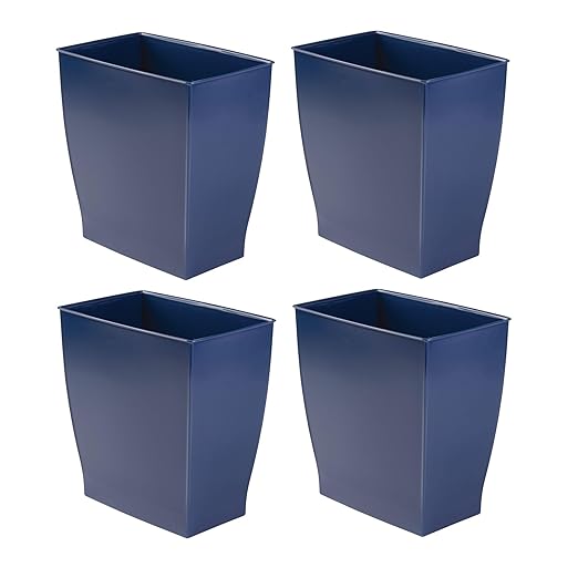 iDesign Small Plastic Bathroom Trash Can, Slim Rectangle Garbage Bin by iDesign