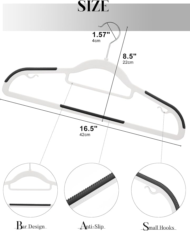 HOUSE DAY Plastic Hangers 50 Pack, Plastic Clothes Hangers Non Slip - Image 8