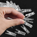 iKammo 50PCS Plastic Clothespins Mini Clear Clips Photo Clips Photo Paper Peg - Image 3
