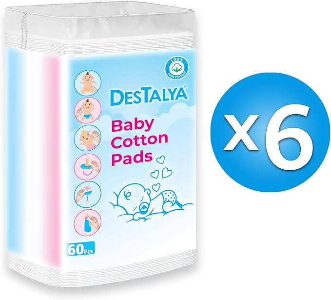 Baby Cotton Pads for Diaper Change by Destalya | 360 Count | Soft Large | - Image 8