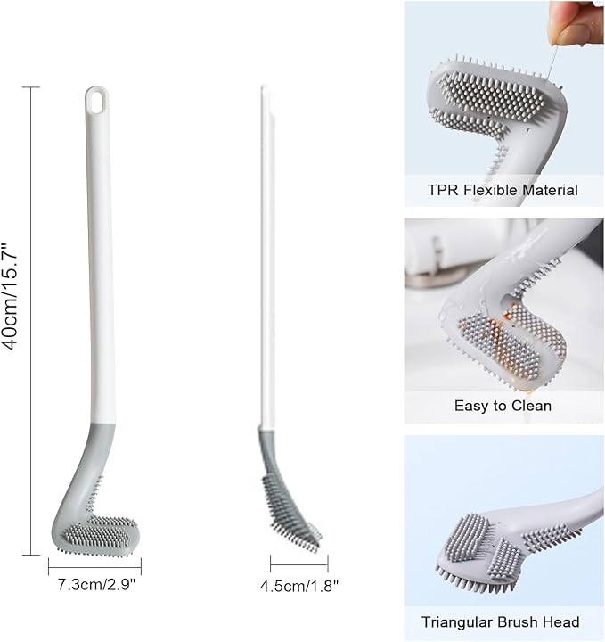 Golf Toilets Brushes, Toilet Cleaning Brush, Flexible Bendable Silicone Long - Image 5