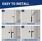 HOME MASTER HARDWARE Hinge Pin Door Stopper, 12 Pack Matte Black Adjustable - Image 6