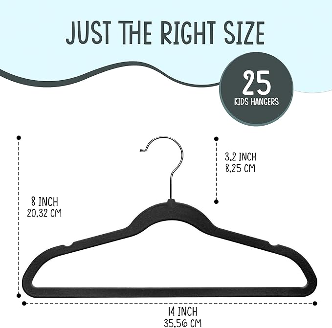 25 Premium Kids Velvet Hangers - Image 2
