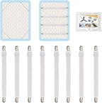 8Pcs Adjustable Bed Sheet Straps Clips, Elastic Mattress Sheet Fasteners Holder by QoeCycth