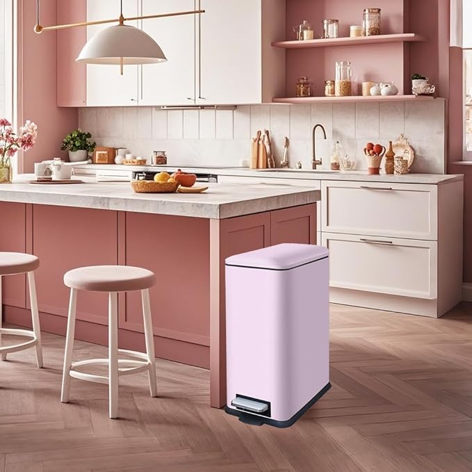 8 Gallon Step Trash Can with Soft Close Lid, 30L Stainless Steel Garbage Can - Image 2