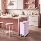 8 Gallon Step Trash Can with Soft Close Lid, 30L Stainless Steel Garbage Can - Image 2
