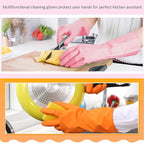 Alimat PluS 3 Colors Rubber Dishwashing Gloves Without Liner, Reusable Cleaning - Image 5