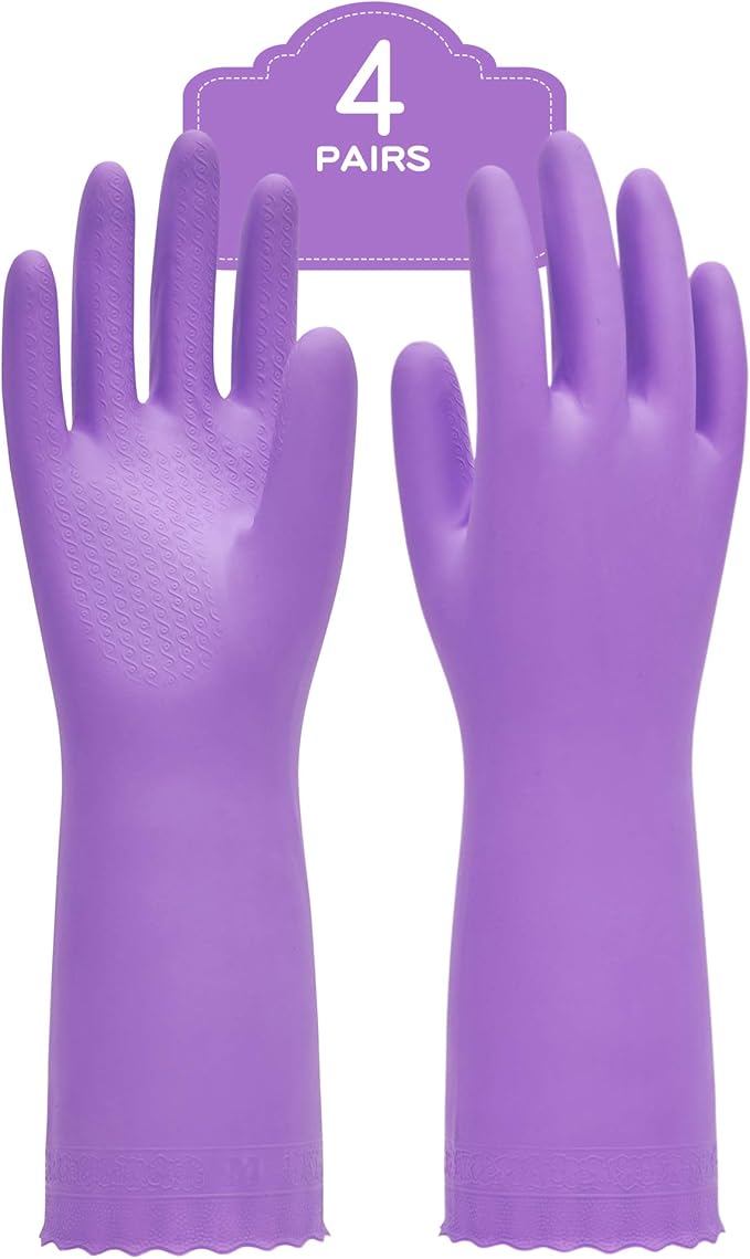 PACIFIC PPE 4 Pairs Reusable Dishwashing Cleaning Gloves by PACIFICPPE