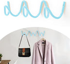 Coat Rack Wall Mount, Creative Wave Wall Hooks 20KG Capacity, Easy Installation by Bumtosc