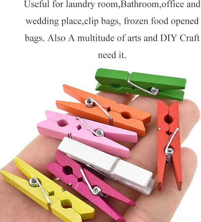 HAHIYO Color Wooden Clothes Pins Clothespins Small Do NOT Fall Apart 1.77 - Image 5