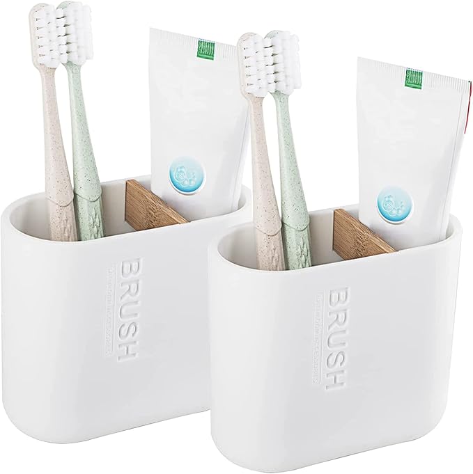 Toothbrush Holders Bamboo Electric Toothbrush Holder Bathroom Storage Organizer by rejomiik