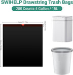 SWIHELP Drawstring Trash Bags 280 Counts 4 Gallon Garbage Bags 15 Liters - Image 2