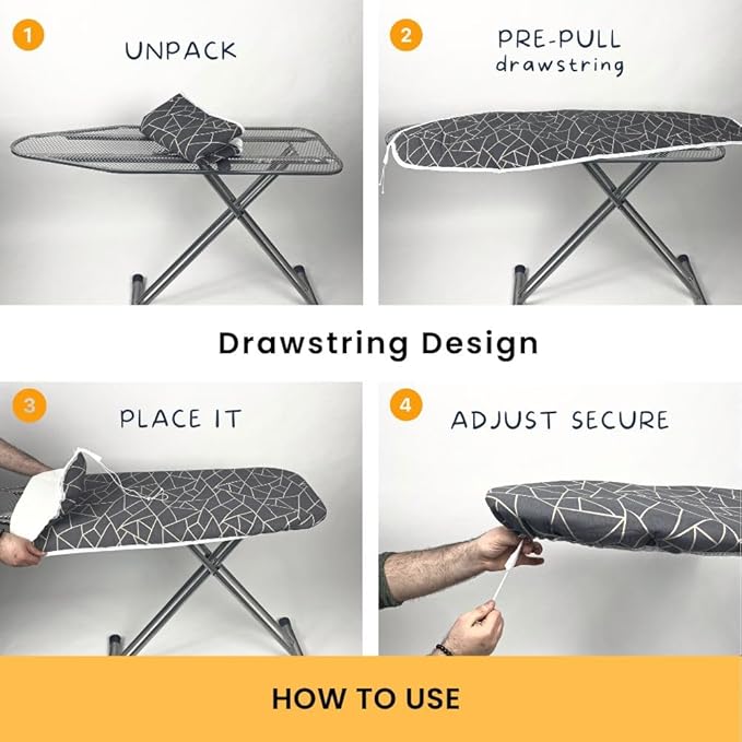 SAVUK Ironing Board Cover and Pad Standard Size 15x54 inch Extra Heavy Duty - Image 4